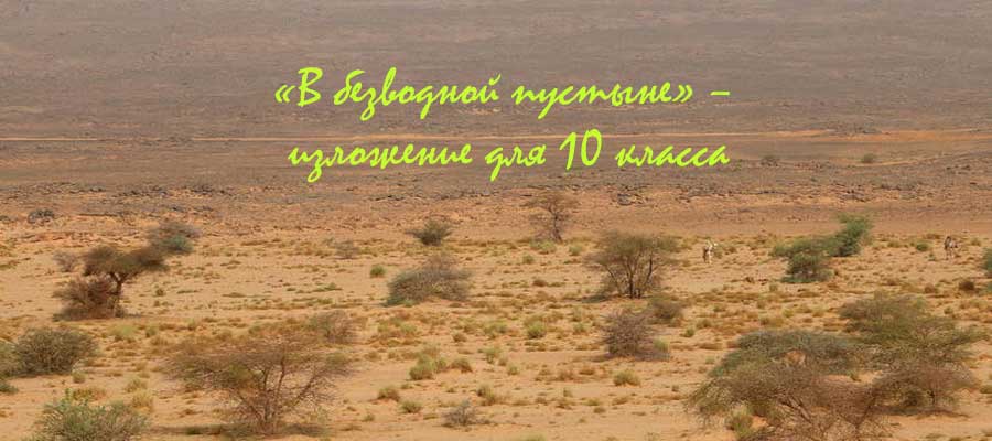 Текст изложения «В безводной пустыне» – Русский язык – 10 класс